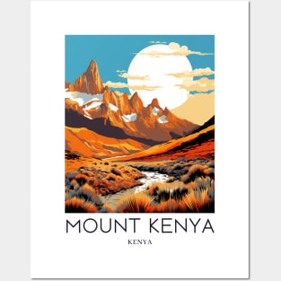A Pop Art Travel Print of Mount Kenya - Kenya Posters and Art